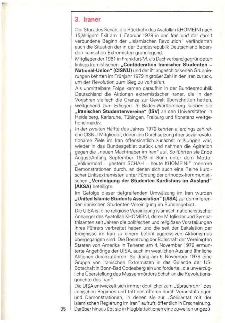 Seite 97 des Verfassungsschutzbericht 1979 Baden-Württemberg