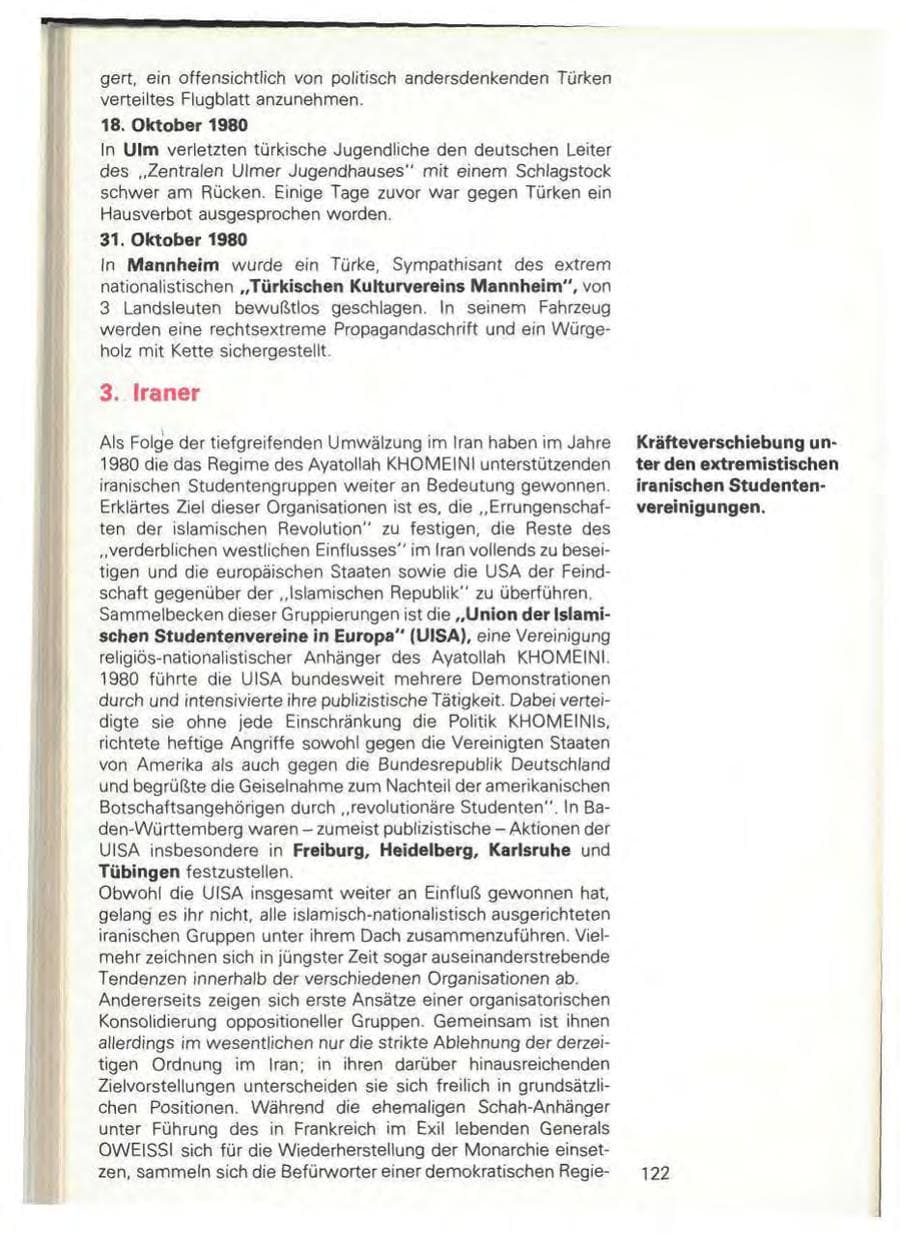Seite 124 des Verfassungsschutzbericht 1980 Baden-Württemberg