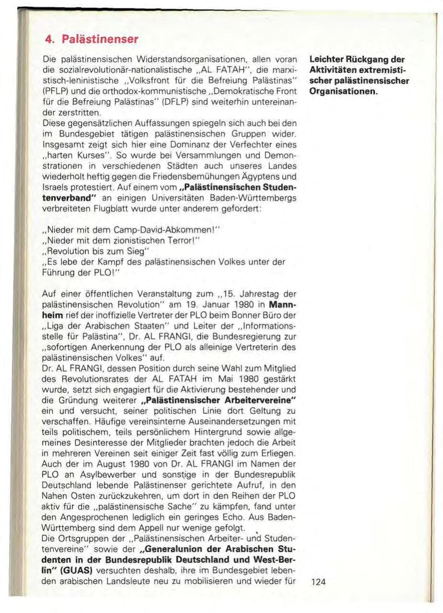 Seite 126 des Verfassungsschutzbericht 1980 Baden-Württemberg