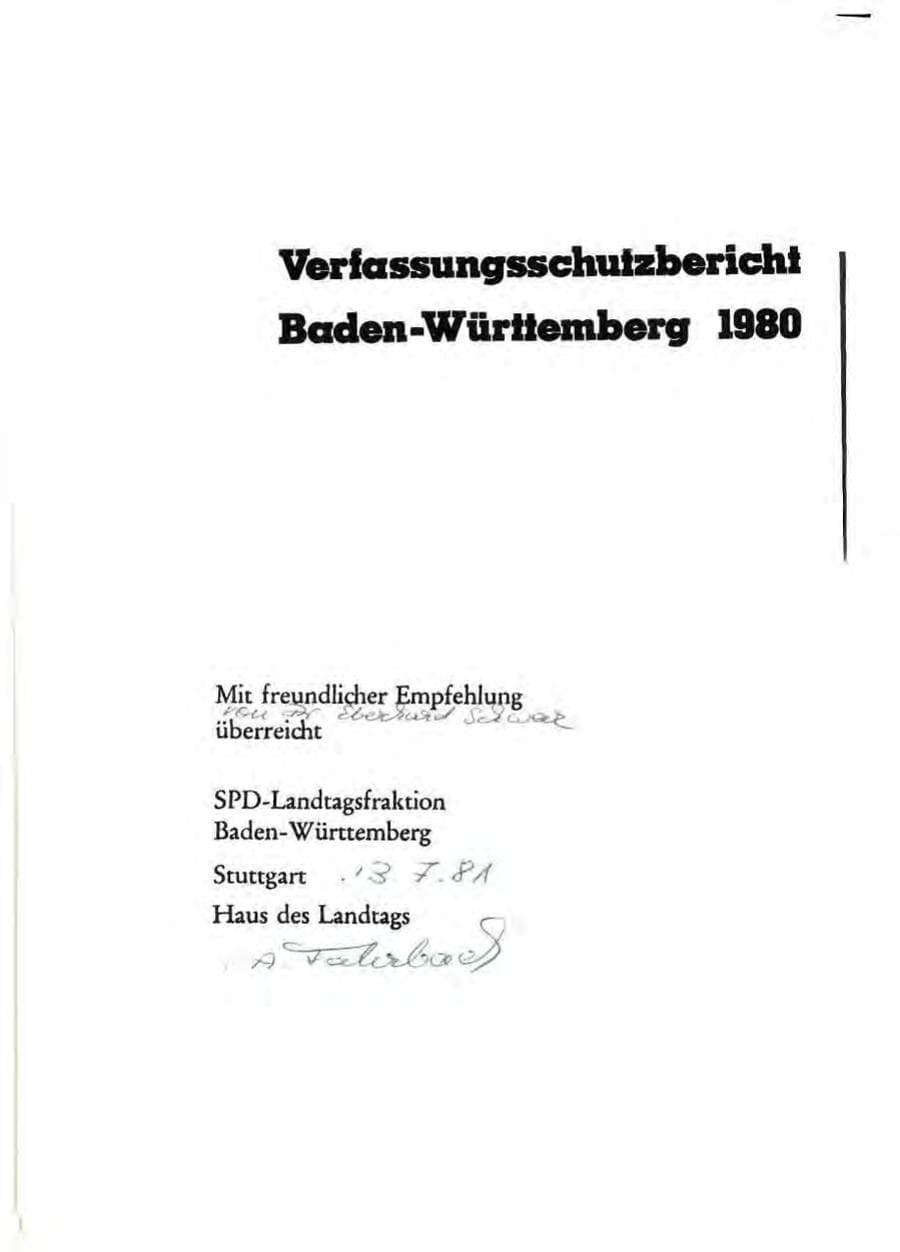 Seite 3 des Verfassungsschutzbericht 1980 Baden-Württemberg