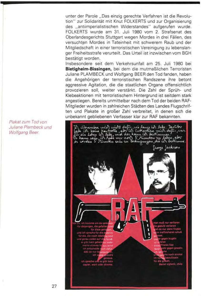 Seite 29 des Verfassungsschutzbericht 1980 Baden-Württemberg
