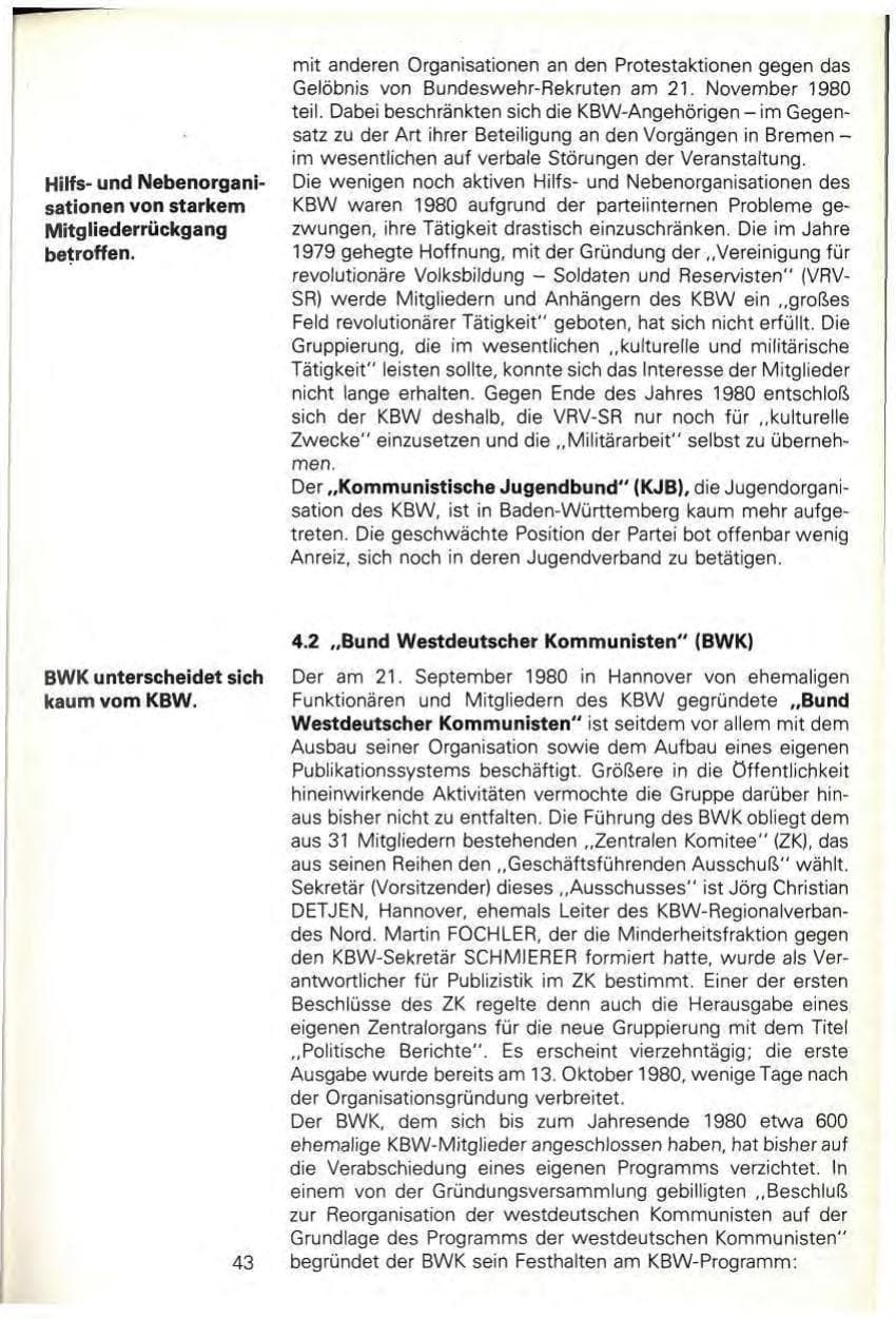 Seite 45 des Verfassungsschutzbericht 1980 Baden-Württemberg