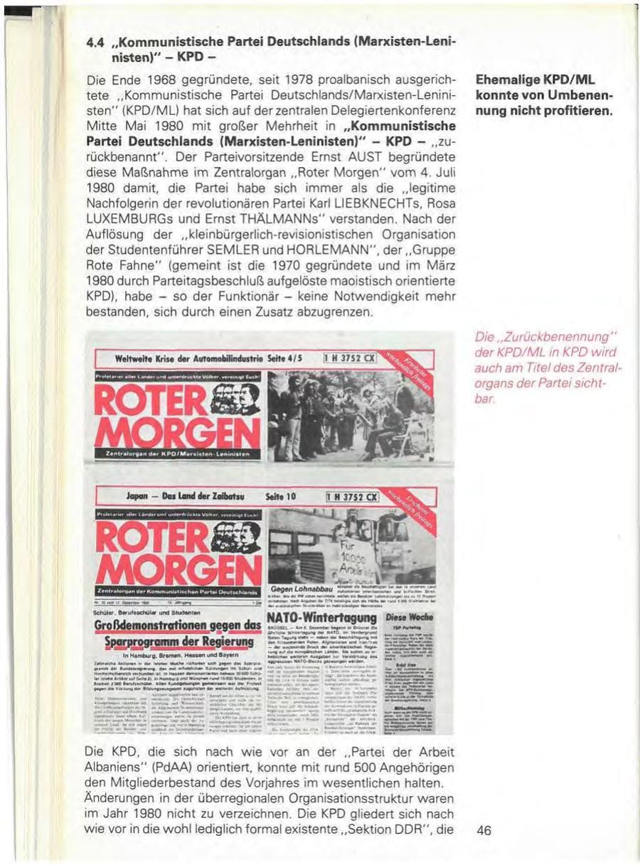 Seite 48 des Verfassungsschutzbericht 1980 Baden-Württemberg
