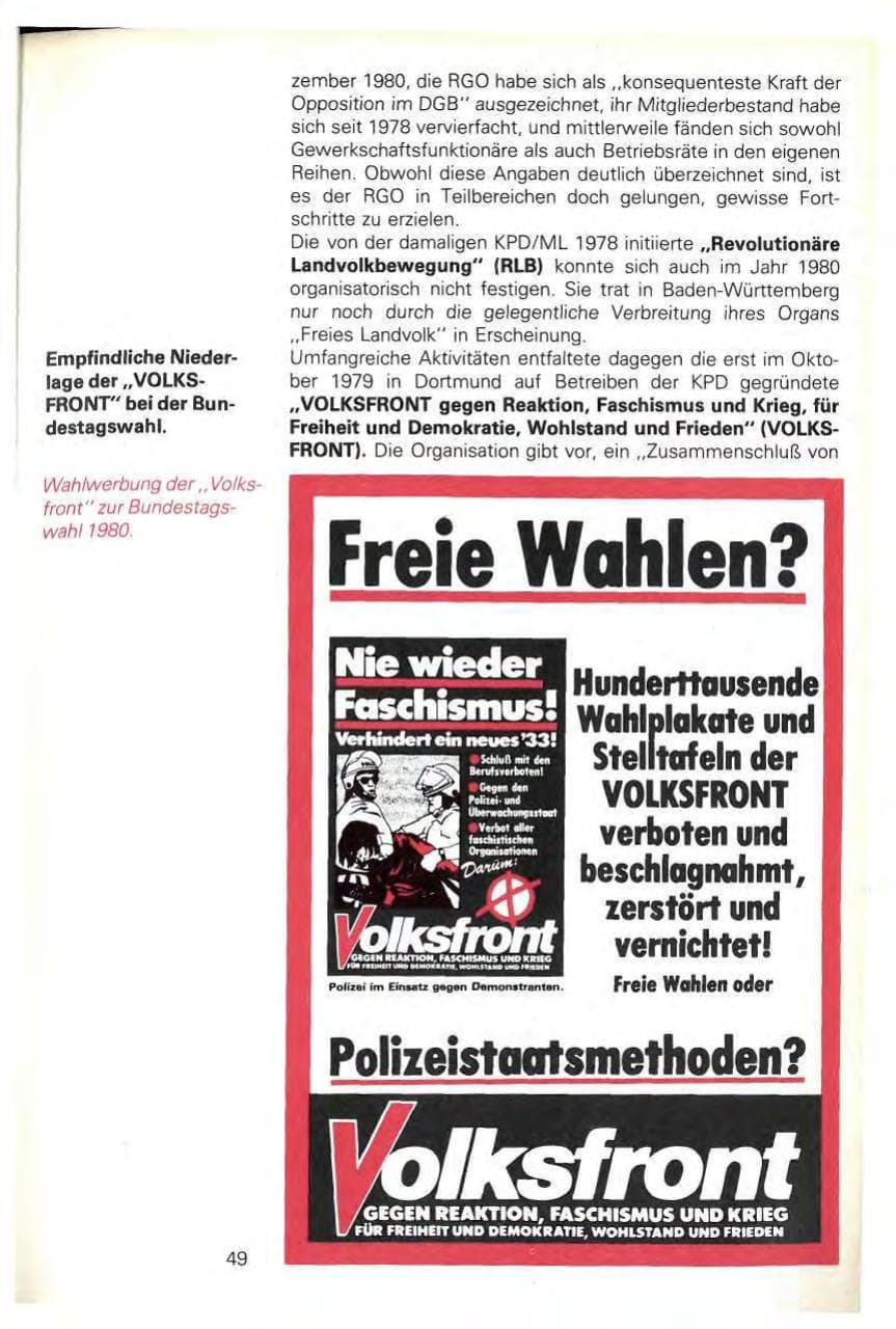 Seite 51 des Verfassungsschutzbericht 1980 Baden-Württemberg