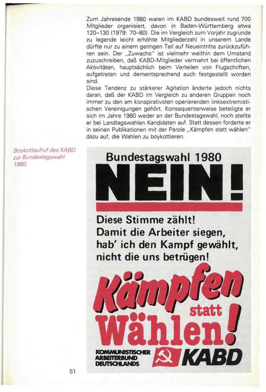 Seite 53 des Verfassungsschutzbericht 1980 Baden-Württemberg