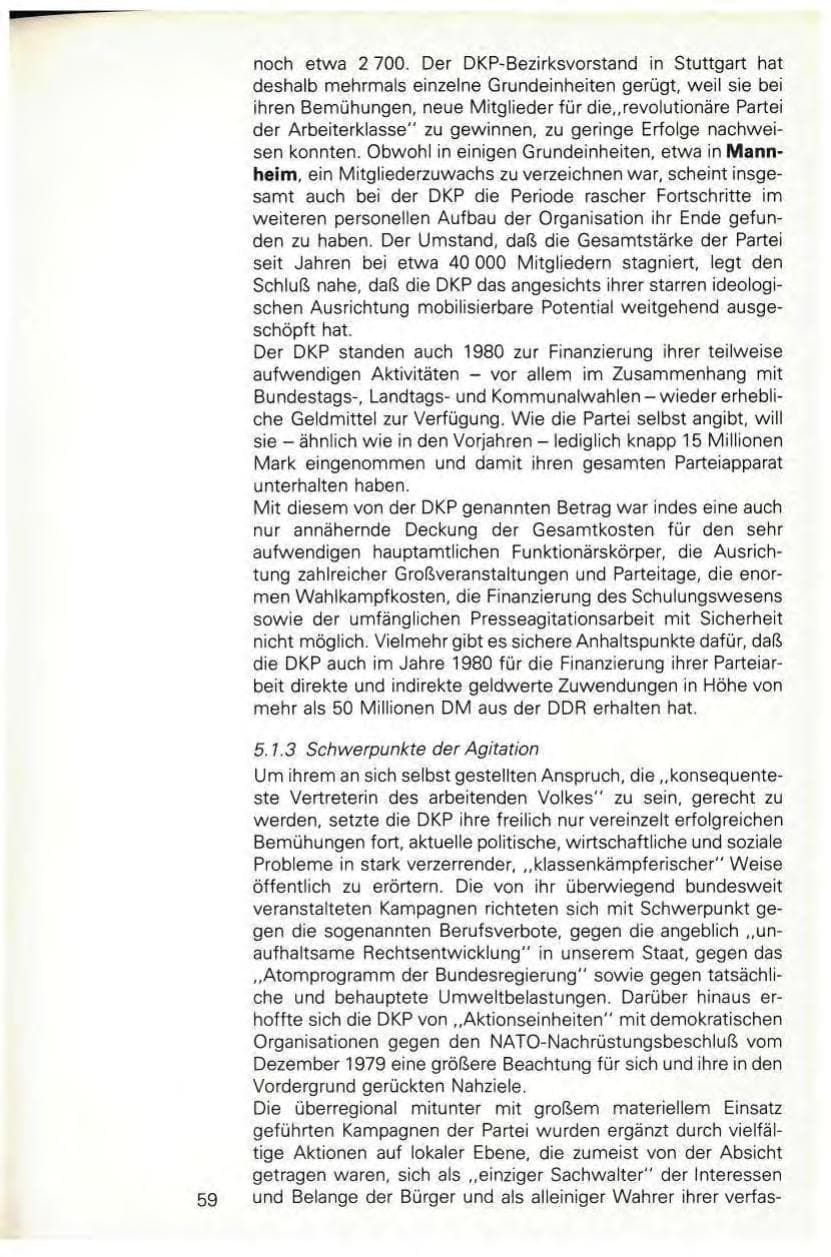 Seite 61 des Verfassungsschutzbericht 1980 Baden-Württemberg