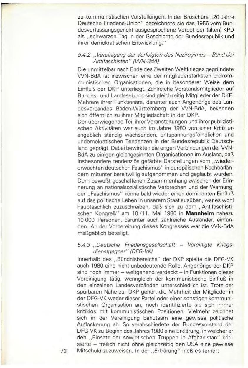 Seite 75 des Verfassungsschutzbericht 1980 Baden-Württemberg