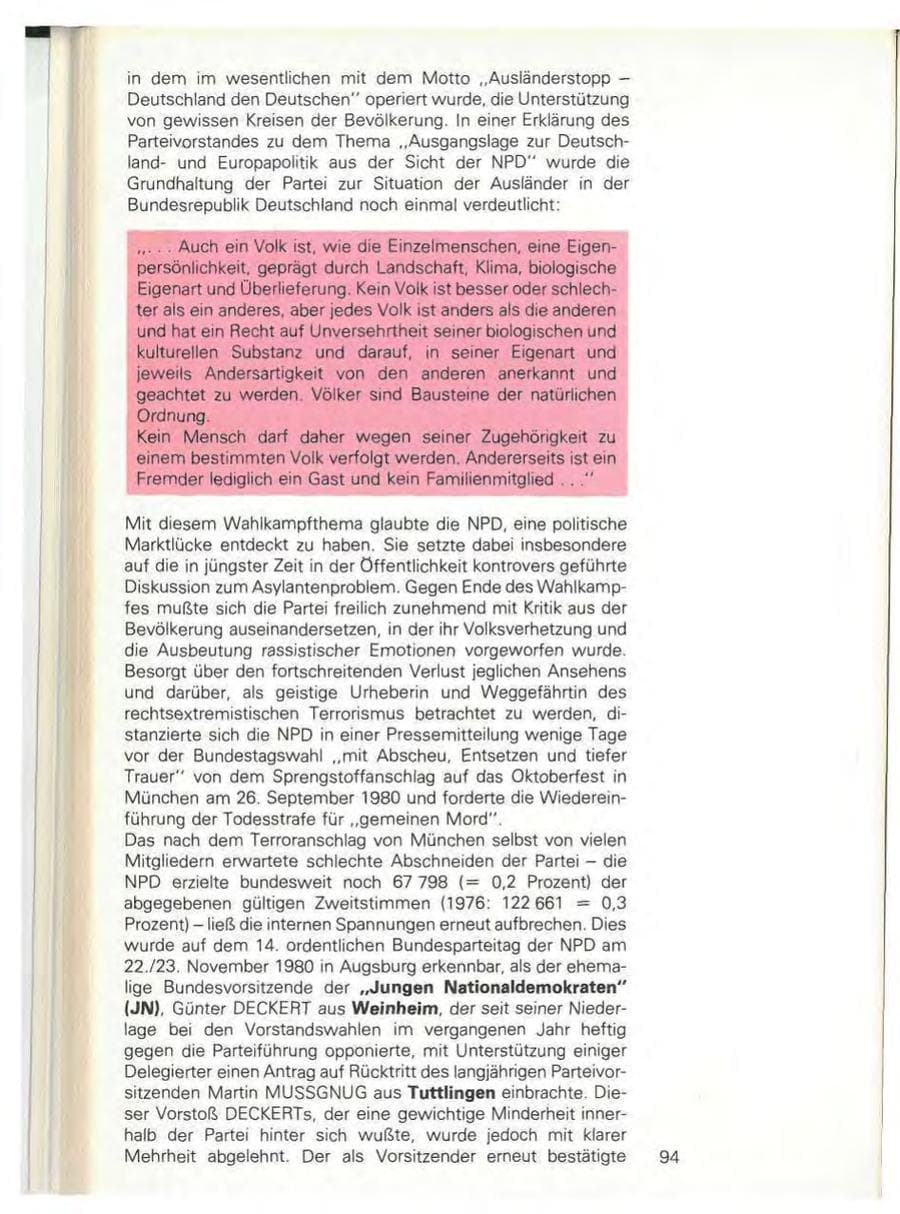Seite 96 des Verfassungsschutzbericht 1980 Baden-Württemberg