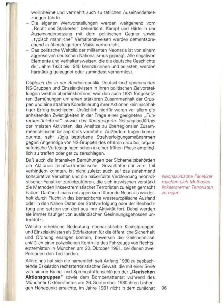 Seite 102 des Verfassungsschutzbericht 1981 Baden-Württemberg
