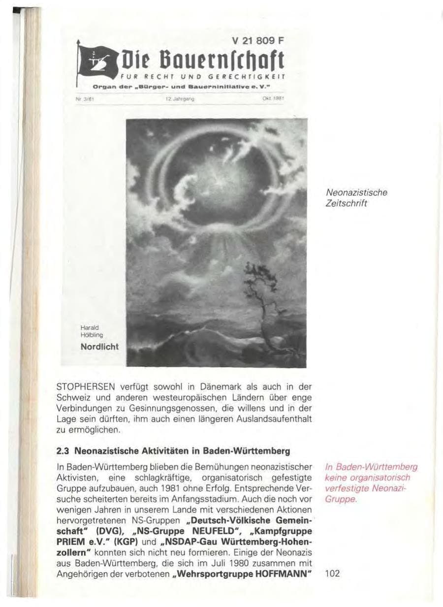 Seite 108 des Verfassungsschutzbericht 1981 Baden-Württemberg