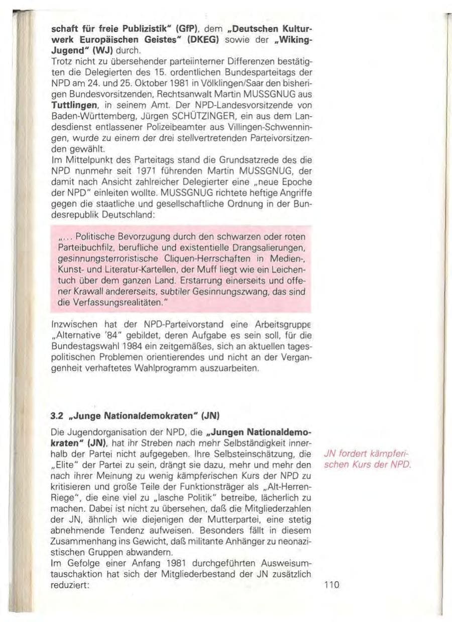 Seite 116 des Verfassungsschutzbericht 1981 Baden-Württemberg