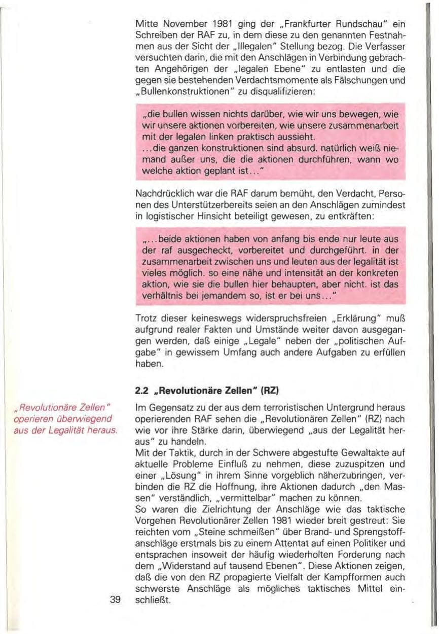Seite 45 des Verfassungsschutzbericht 1981 Baden-Württemberg