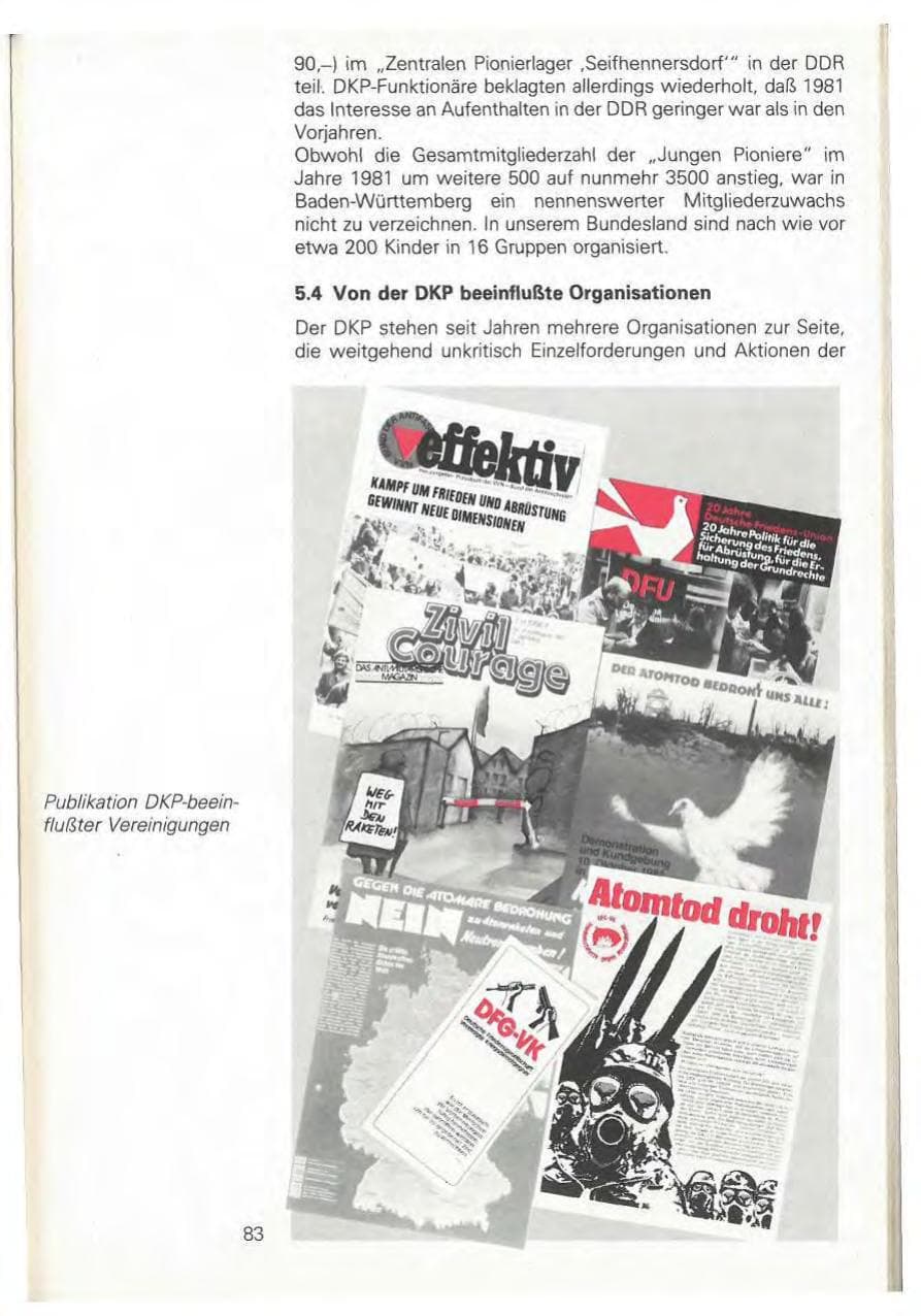 Seite 89 des Verfassungsschutzbericht 1981 Baden-Württemberg