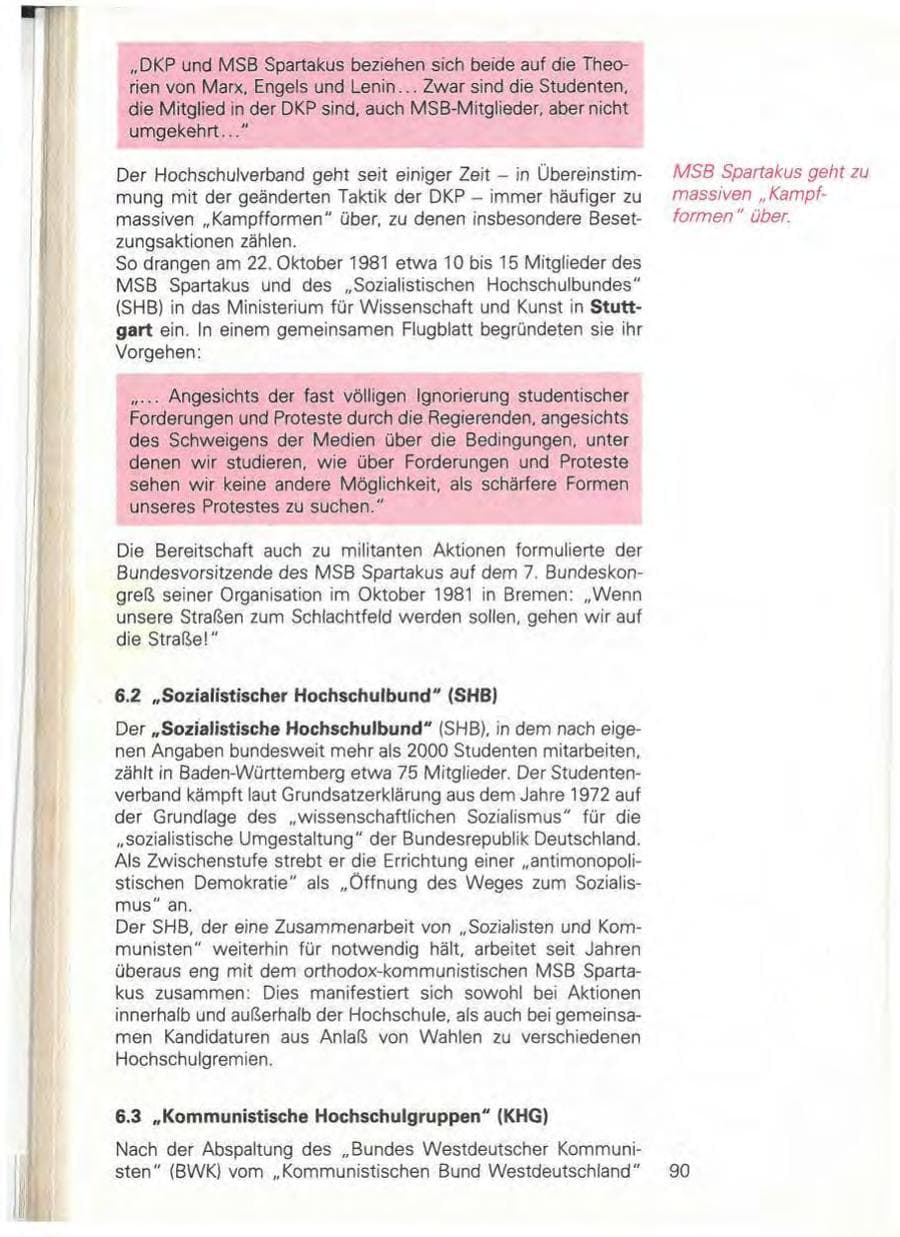 Seite 96 des Verfassungsschutzbericht 1981 Baden-Württemberg