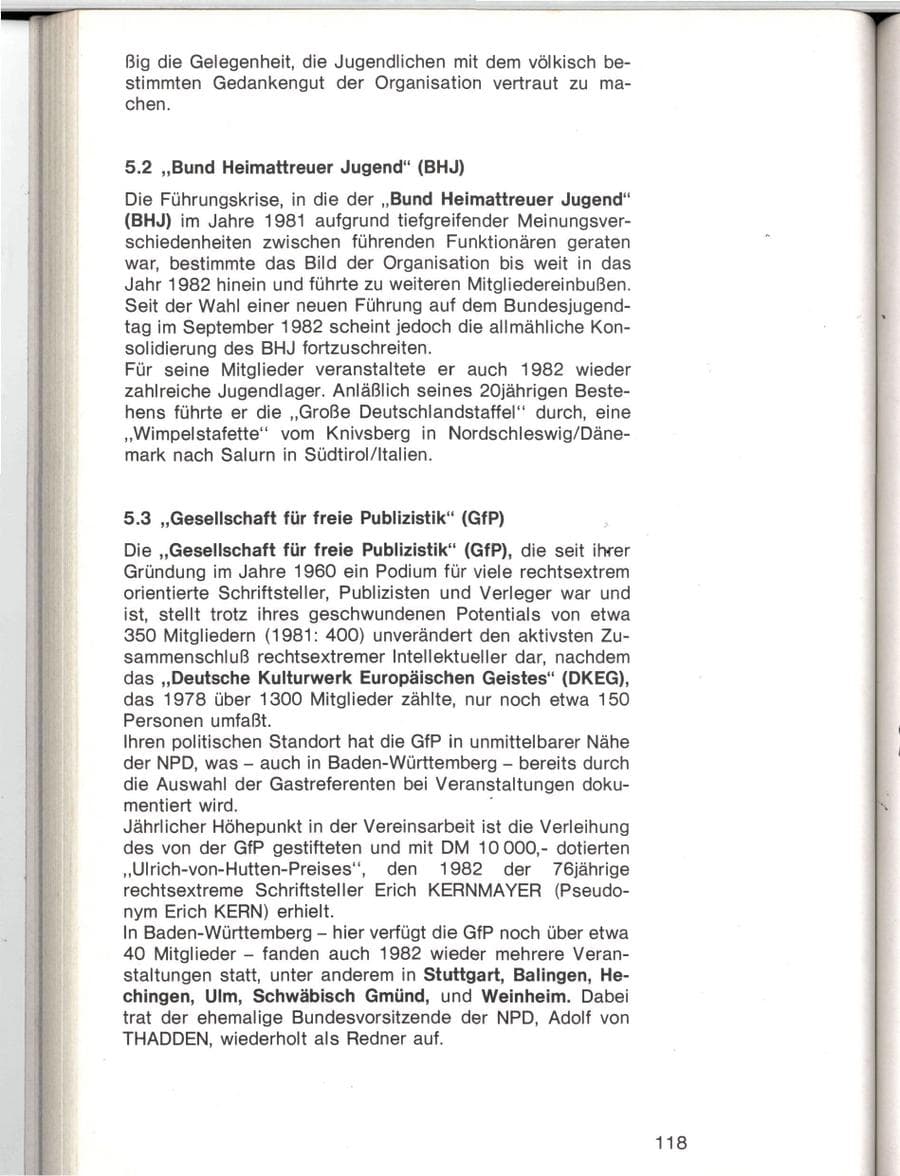 Seite 115 des Verfassungsschutzbericht 1982 Baden-Württemberg