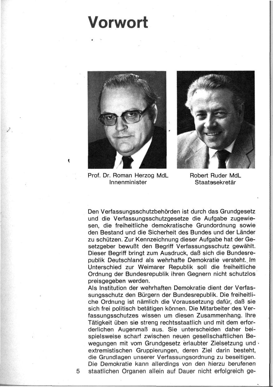 Seite 3 des Verfassungsschutzbericht 1982 Baden-Württemberg