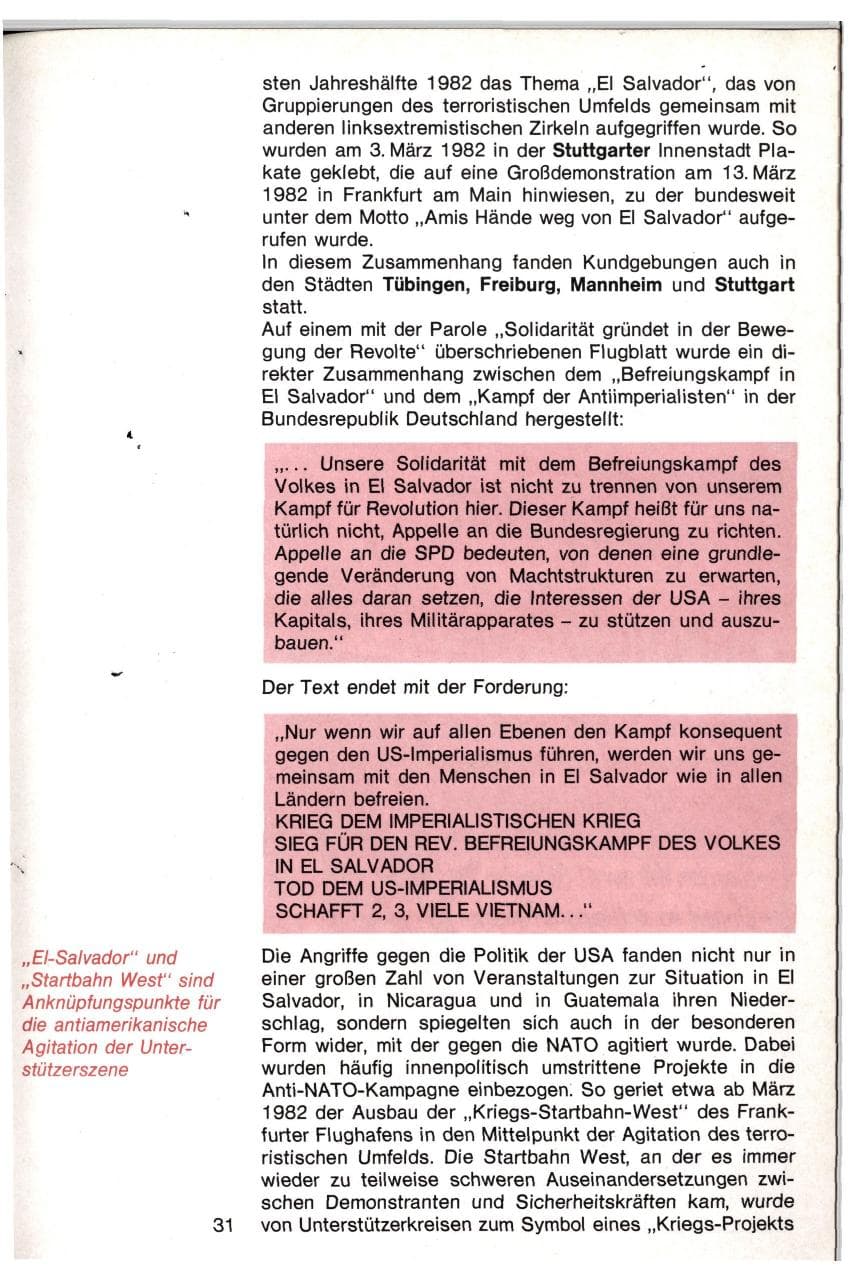 Seite 28 des Verfassungsschutzbericht 1982 Baden-Württemberg