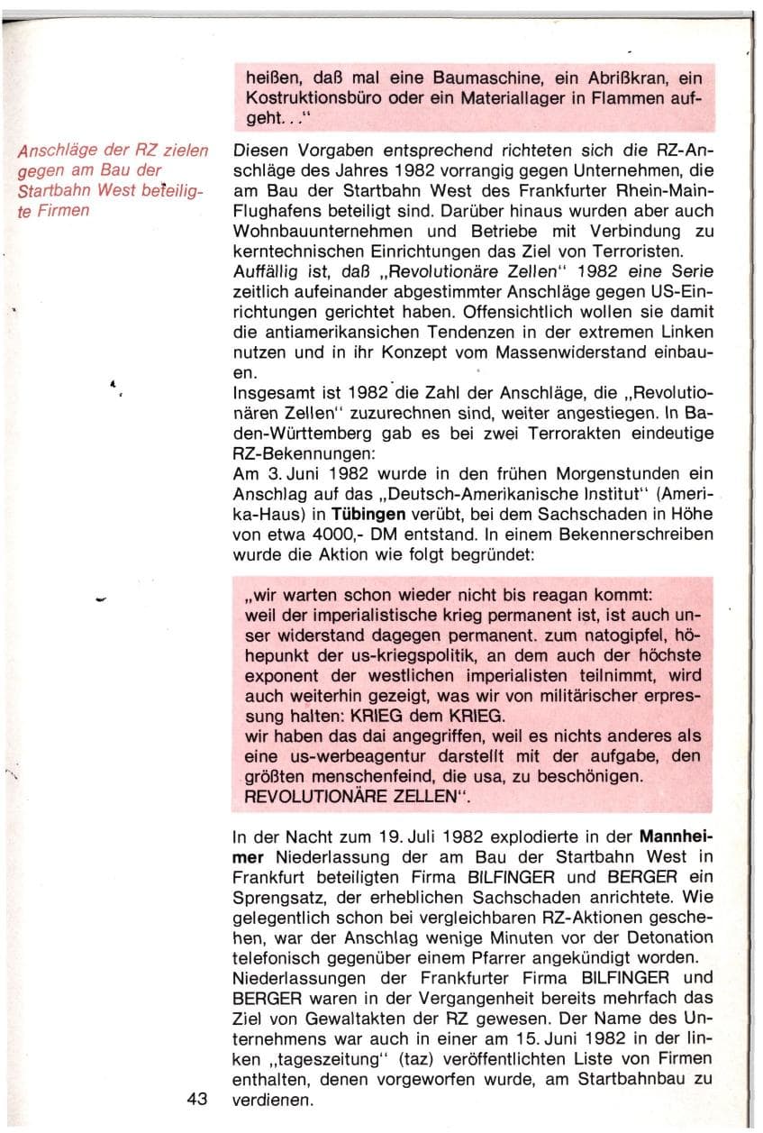 Seite 40 des Verfassungsschutzbericht 1982 Baden-Württemberg