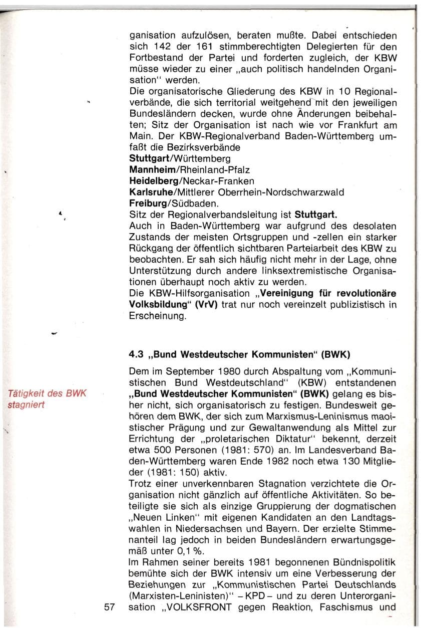 Seite 54 des Verfassungsschutzbericht 1982 Baden-Württemberg