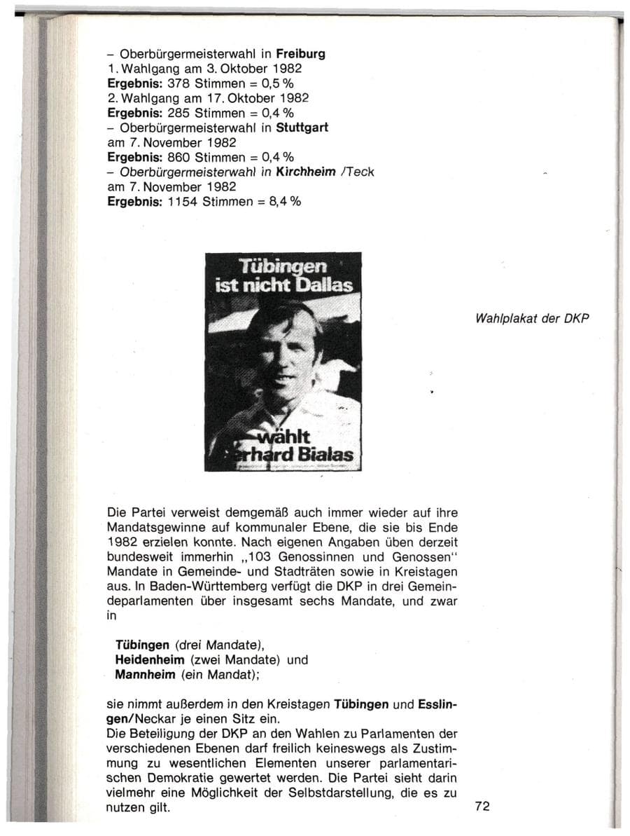 Seite 69 des Verfassungsschutzbericht 1982 Baden-Württemberg