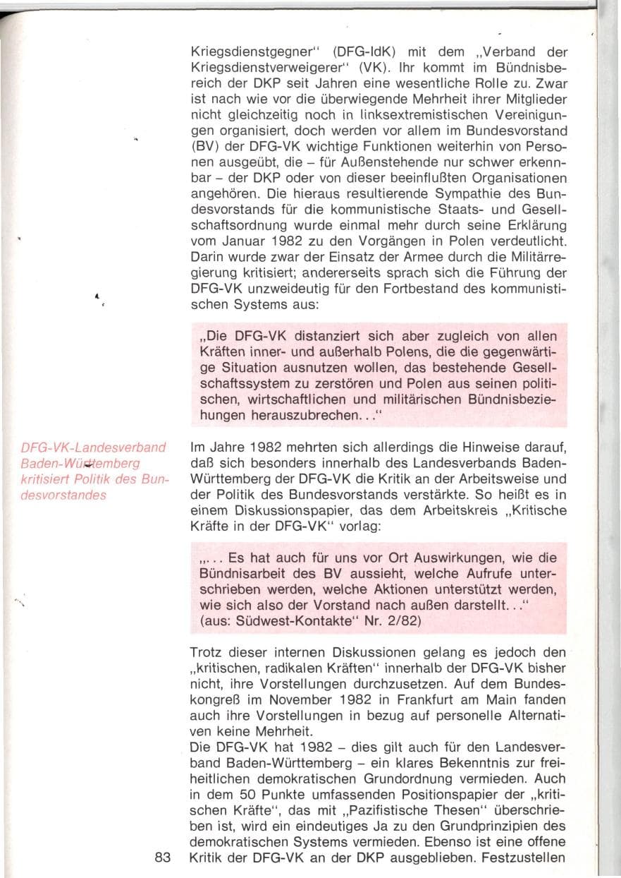 Seite 80 des Verfassungsschutzbericht 1982 Baden-Württemberg