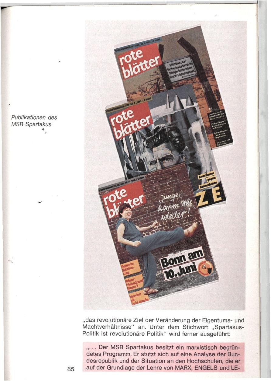 Seite 82 des Verfassungsschutzbericht 1982 Baden-Württemberg