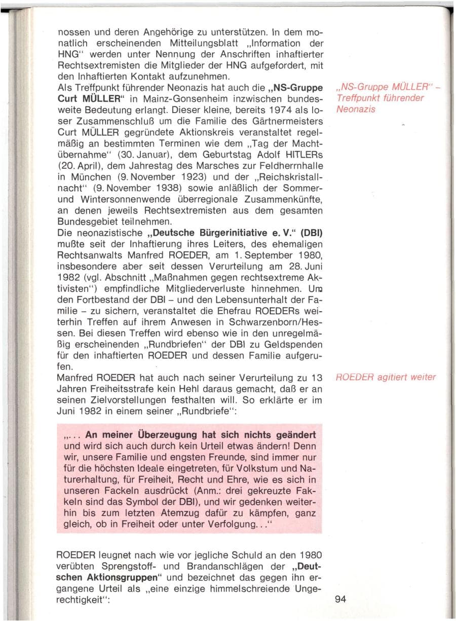 Seite 91 des Verfassungsschutzbericht 1982 Baden-Württemberg