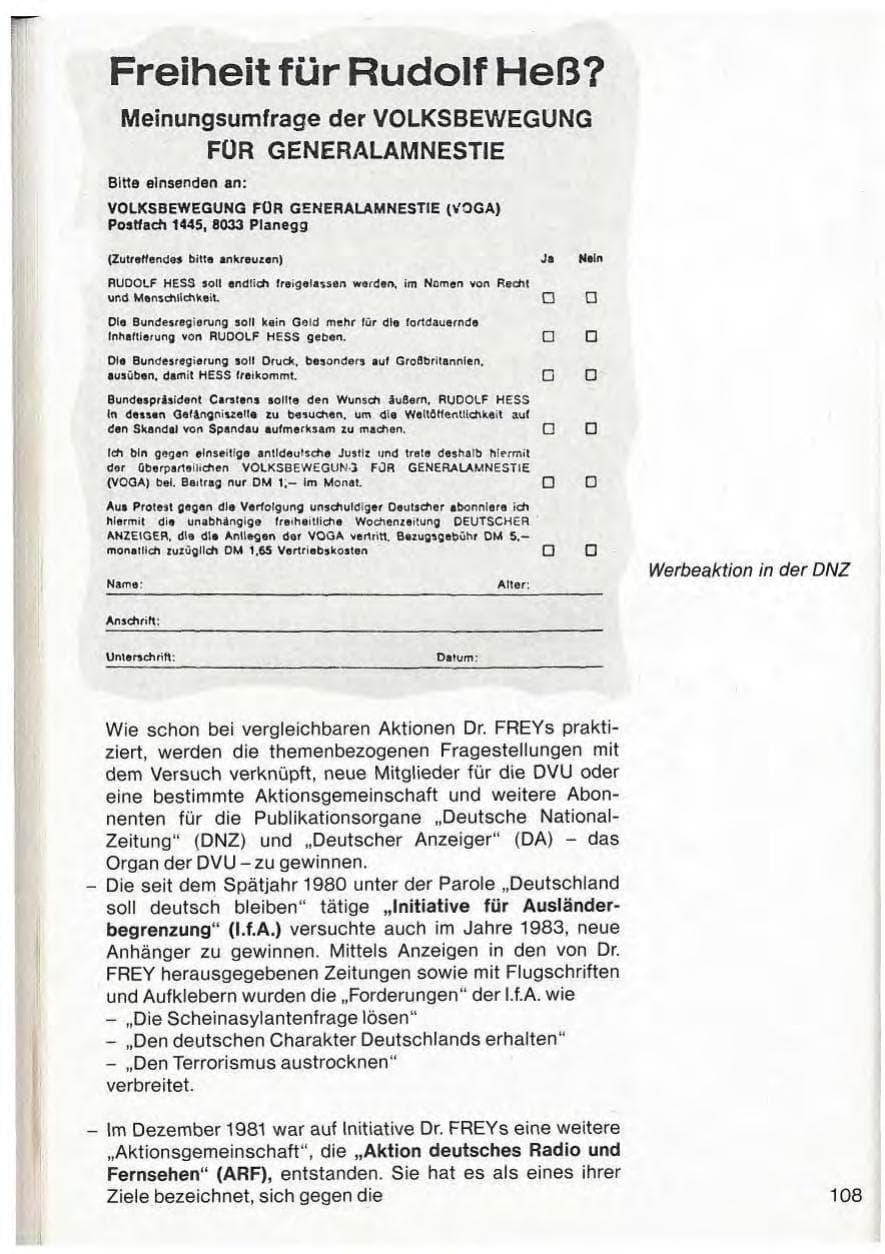 Seite 110 des Verfassungsschutzbericht 1983 Baden-Württemberg