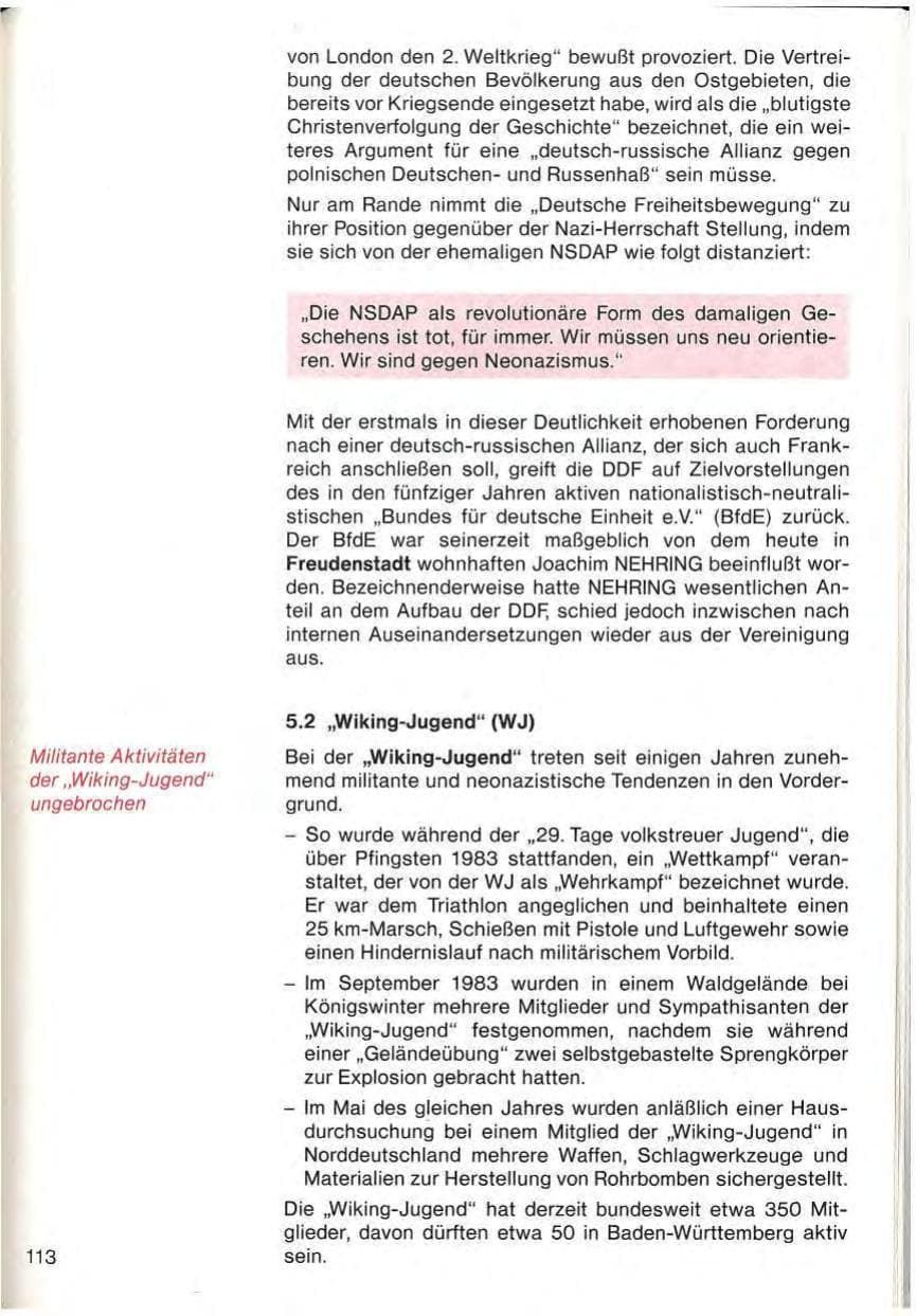 Seite 115 des Verfassungsschutzbericht 1983 Baden-Württemberg