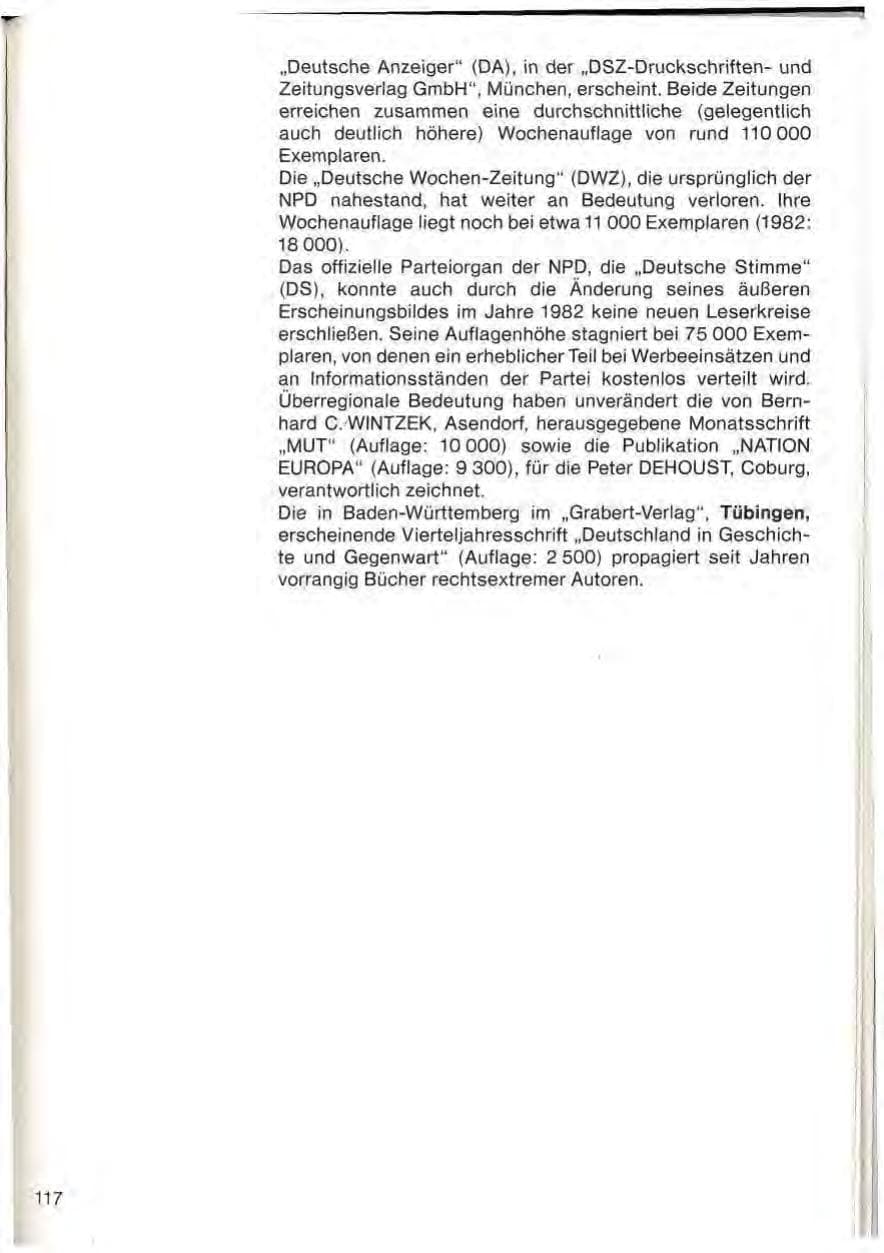Seite 119 des Verfassungsschutzbericht 1983 Baden-Württemberg