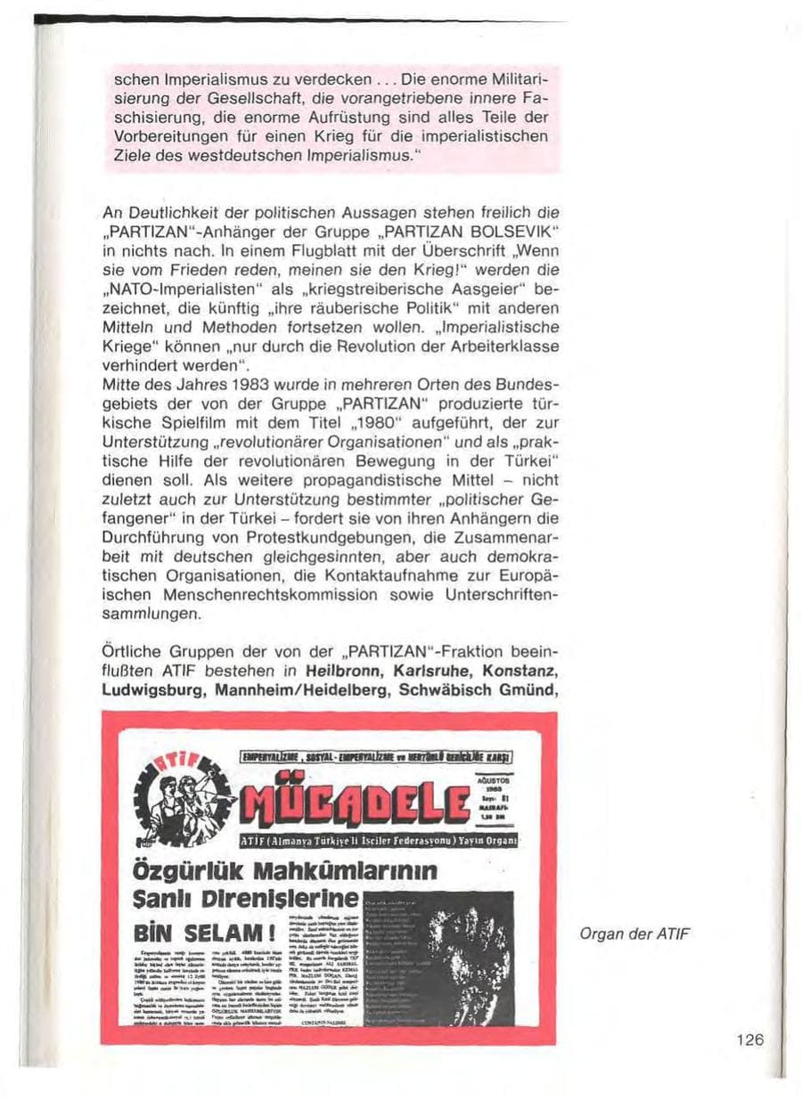 Seite 128 des Verfassungsschutzbericht 1983 Baden-Württemberg