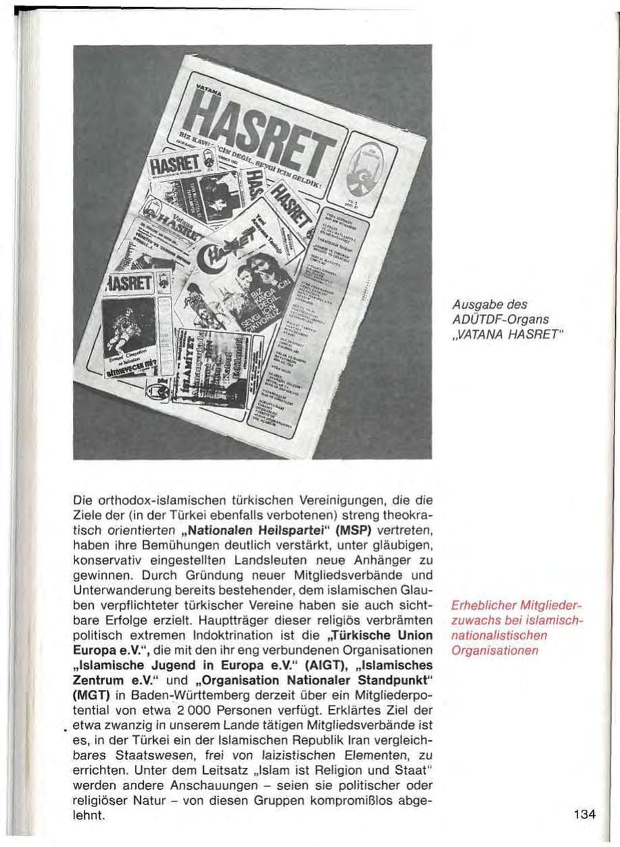 Seite 136 des Verfassungsschutzbericht 1983 Baden-Württemberg