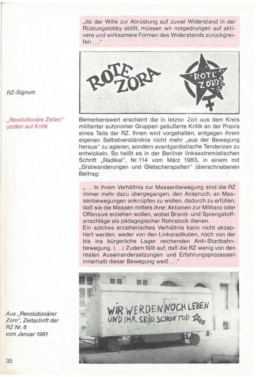 Seite 37 des Verfassungsschutzbericht 1983 Baden-Württemberg