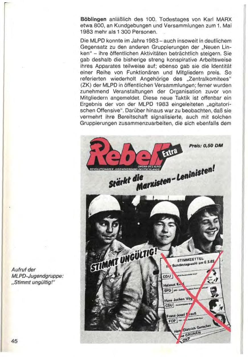 Seite 47 des Verfassungsschutzbericht 1983 Baden-Württemberg