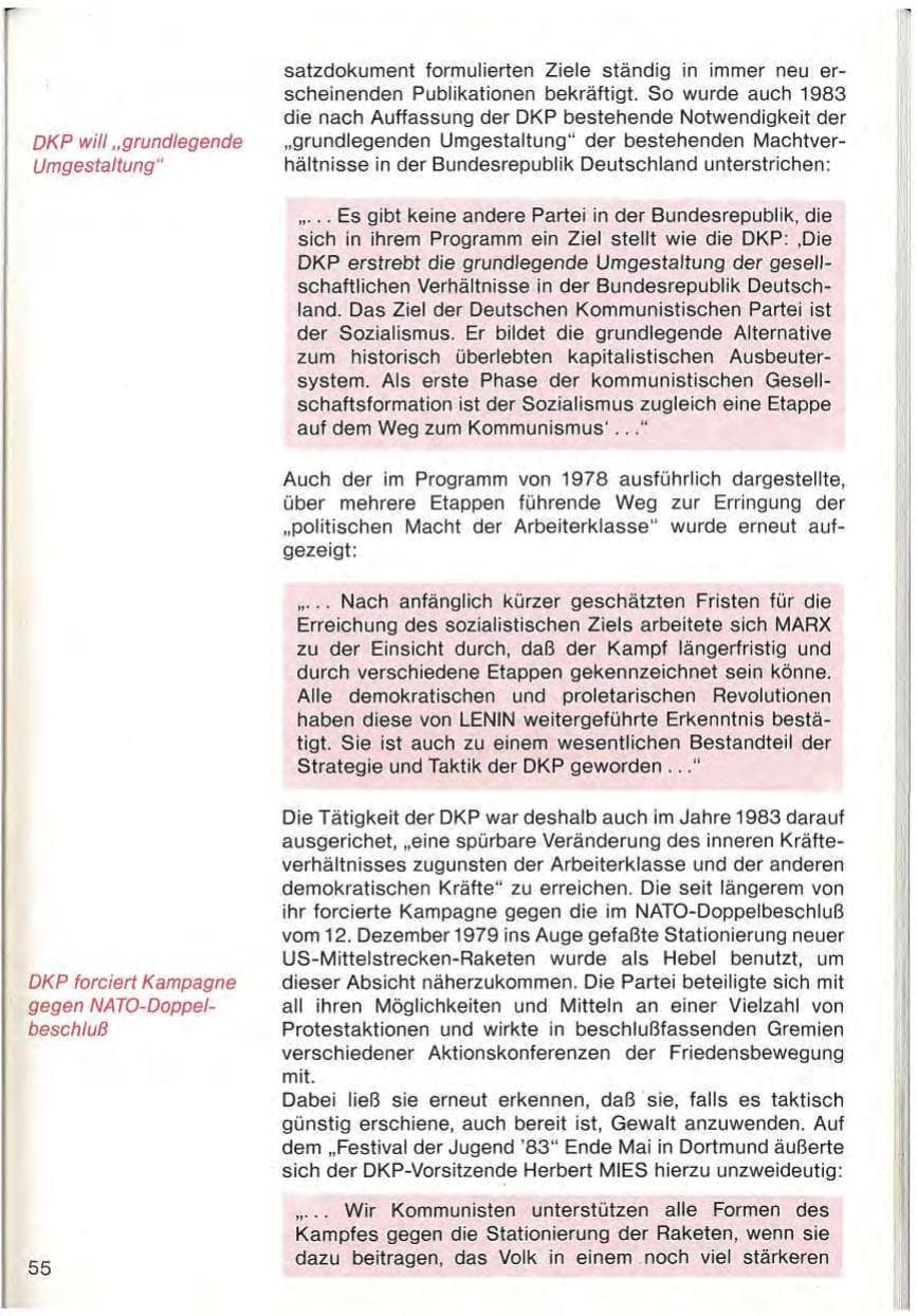 Seite 57 des Verfassungsschutzbericht 1983 Baden-Württemberg