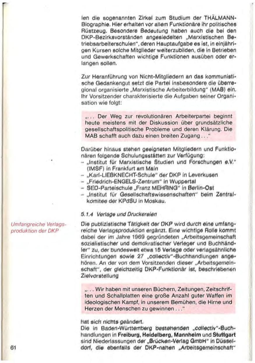 Seite 63 des Verfassungsschutzbericht 1983 Baden-Württemberg