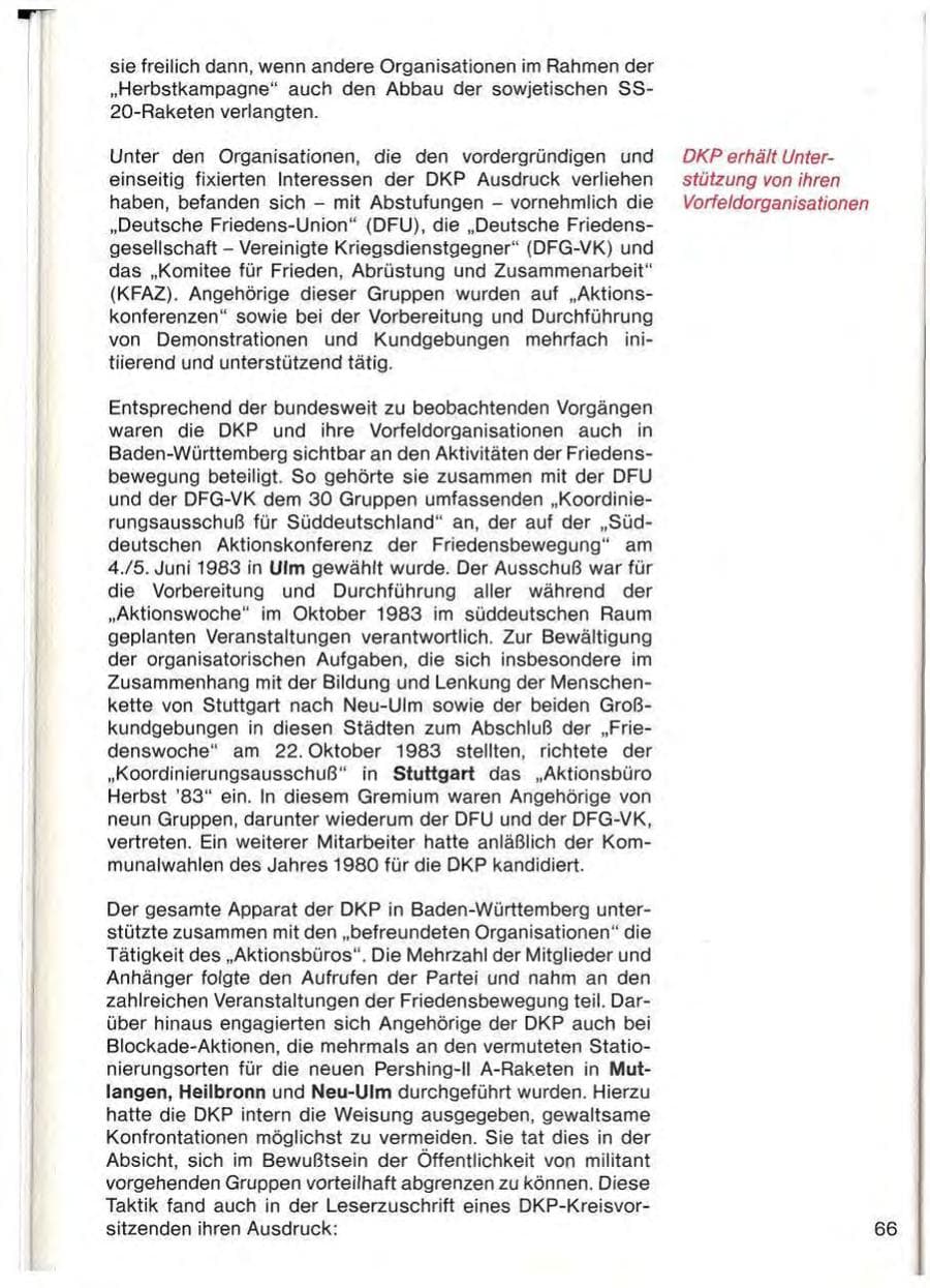 Seite 68 des Verfassungsschutzbericht 1983 Baden-Württemberg