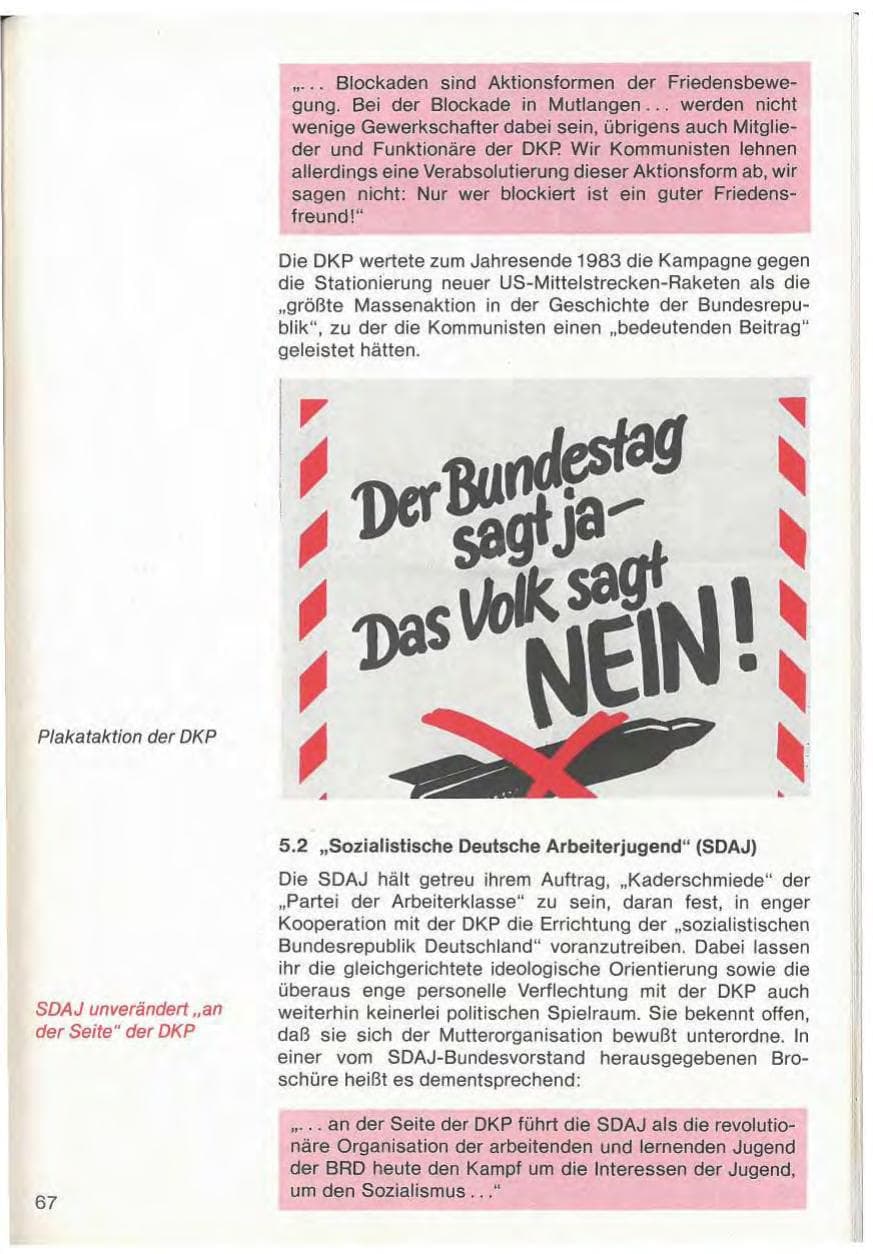 Seite 69 des Verfassungsschutzbericht 1983 Baden-Württemberg