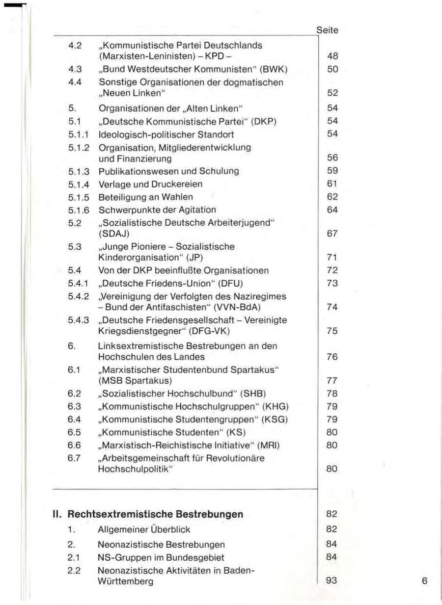 Seite 8 des Verfassungsschutzbericht 1983 Baden-Württemberg