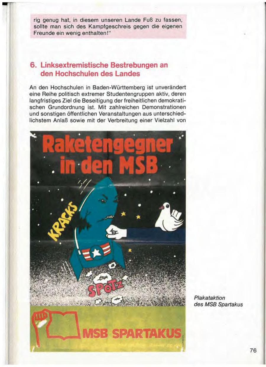 Seite 78 des Verfassungsschutzbericht 1983 Baden-Württemberg
