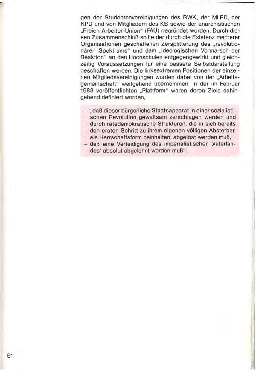 Seite 83 des Verfassungsschutzbericht 1983 Baden-Württemberg