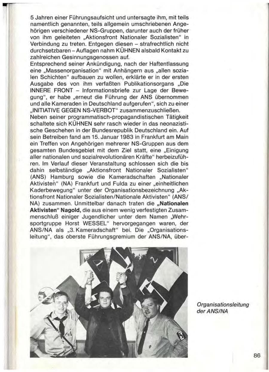 Seite 88 des Verfassungsschutzbericht 1983 Baden-Württemberg