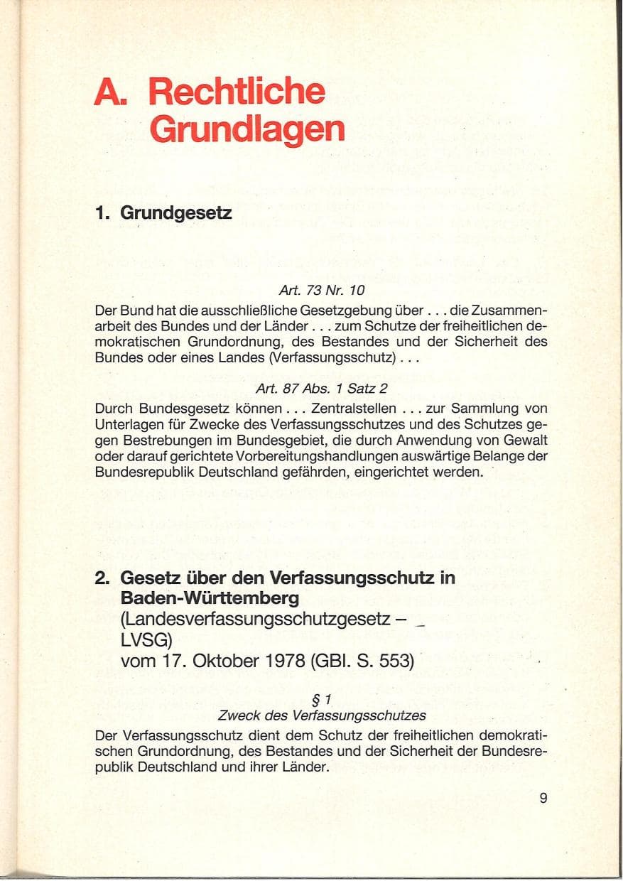 Seite 11 des Verfassungsschutzbericht 1984 Baden-Württemberg