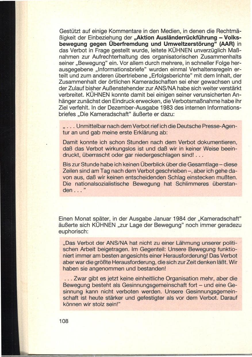 Seite 112 des Verfassungsschutzbericht 1984 Baden-Württemberg