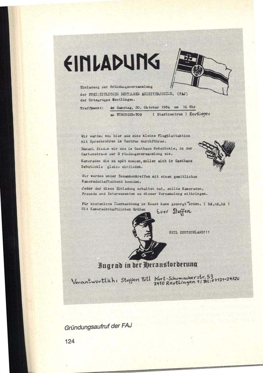 Seite 128 des Verfassungsschutzbericht 1984 Baden-Württemberg