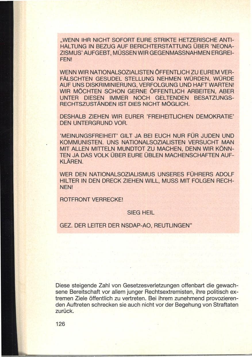 Seite 130 des Verfassungsschutzbericht 1984 Baden-Württemberg