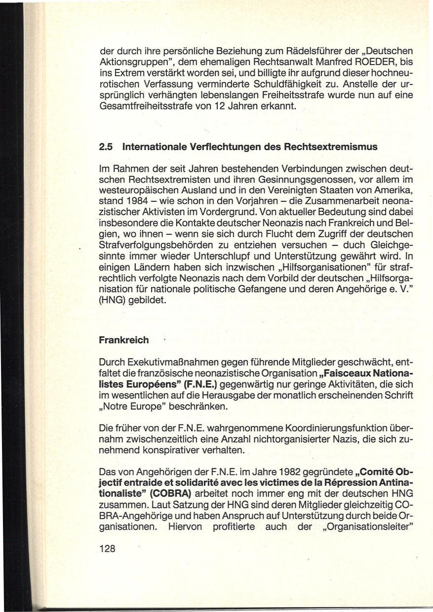 Seite 132 des Verfassungsschutzbericht 1984 Baden-Württemberg