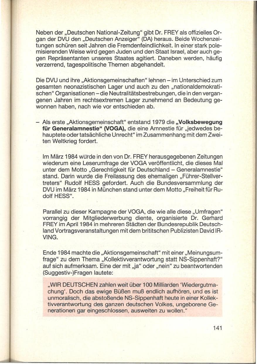 Seite 143 des Verfassungsschutzbericht 1984 Baden-Württemberg