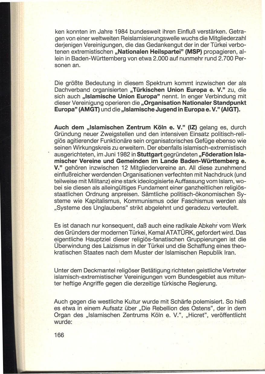 Seite 170 des Verfassungsschutzbericht 1984 Baden-Württemberg
