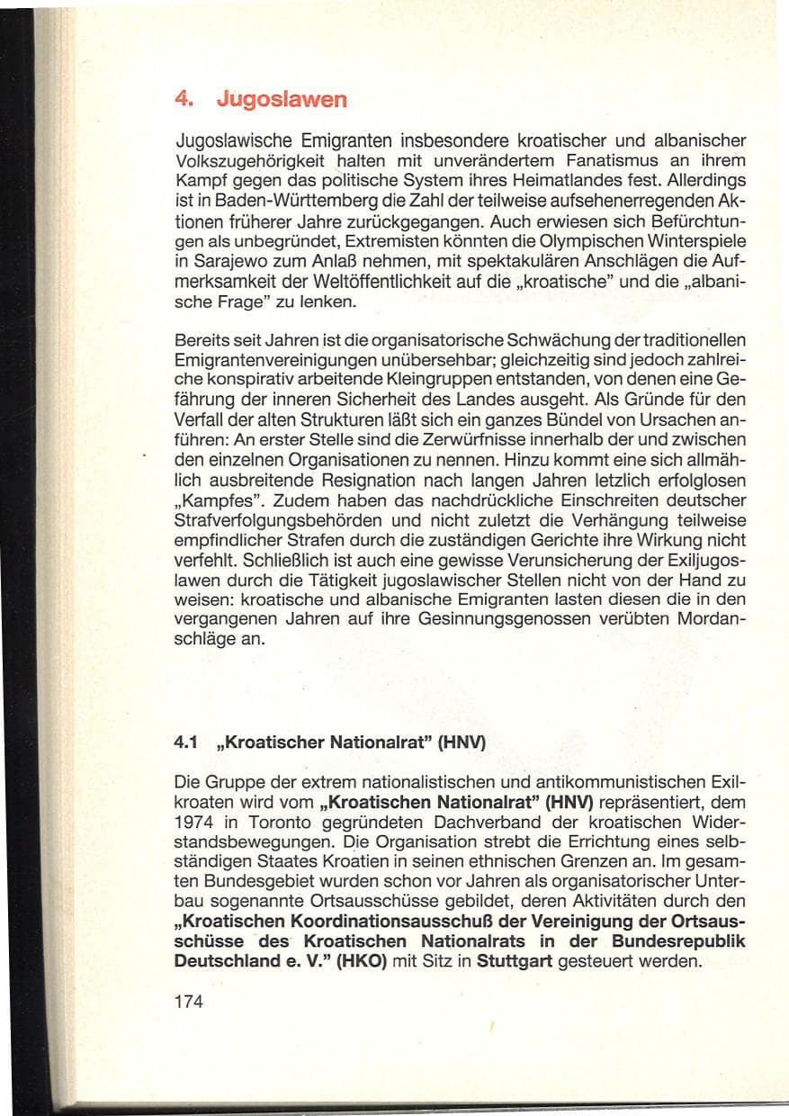 Seite 178 des Verfassungsschutzbericht 1984 Baden-Württemberg